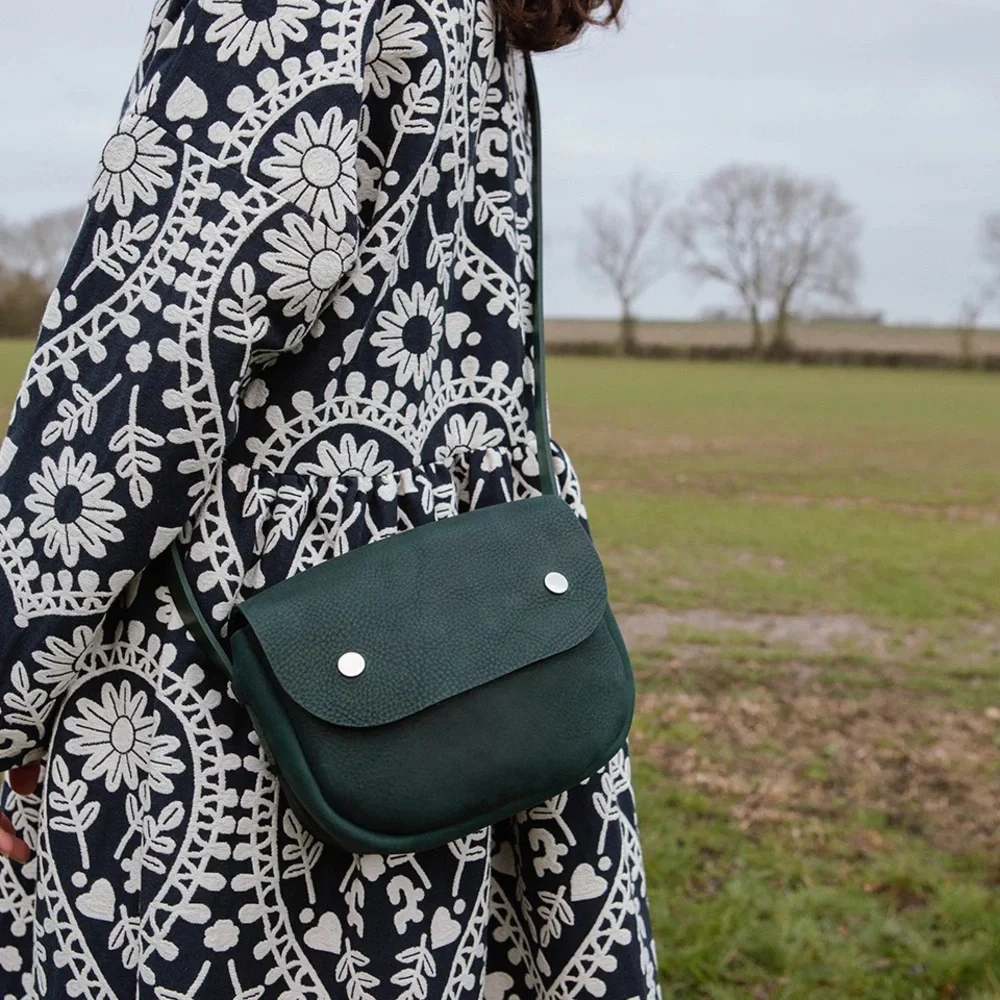 KATE SHERIDAN Crossbody Top Grain Leather  Po Petrol Orbed Pop Bag